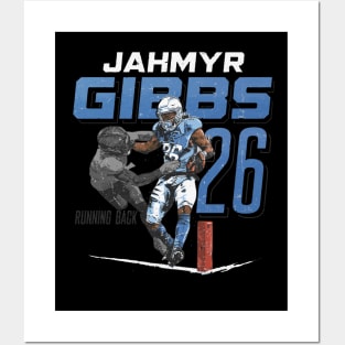 Jahmyr Gibbs Detroit Stiff Arm Posters and Art